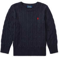 Pulovere Cable-Knit Cotton Sweater Baieti