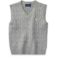 Pulovere Cable-Knit Cotton Sweater Vest Baieti