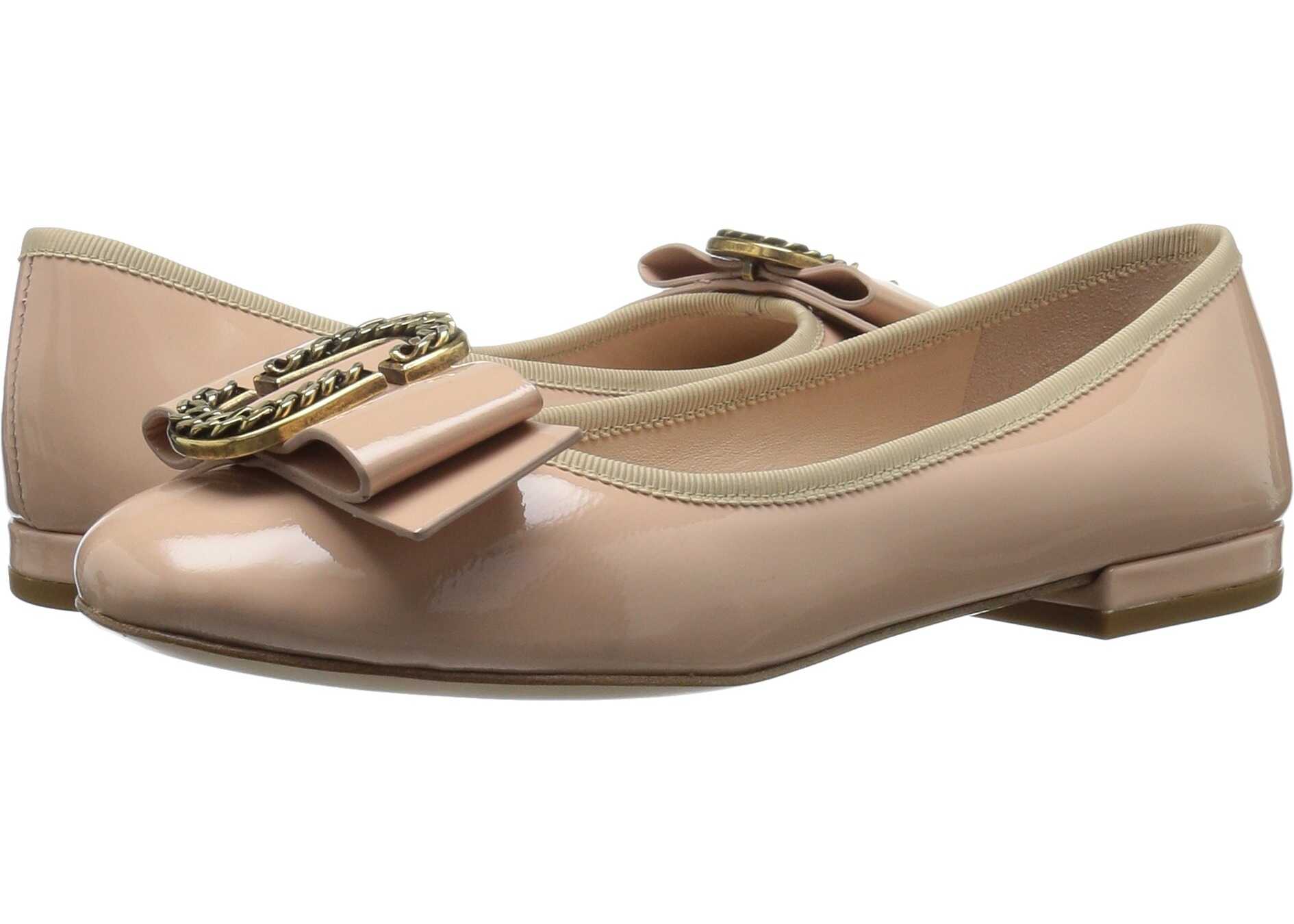 Balerin Marc Jacobs Interlock Round Toe Ballerina Nude
