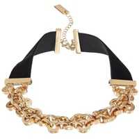 Coliere Velvet Straps Rolo Chain Choker Necklace Femei