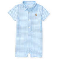 Body-uri Gingham Cotton Mesh Shortall* Baieti