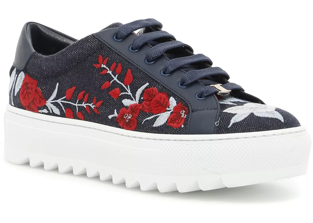 Tenis Salvatore Ferragamo Denim Eddy Sneakers* BLU DENIM
