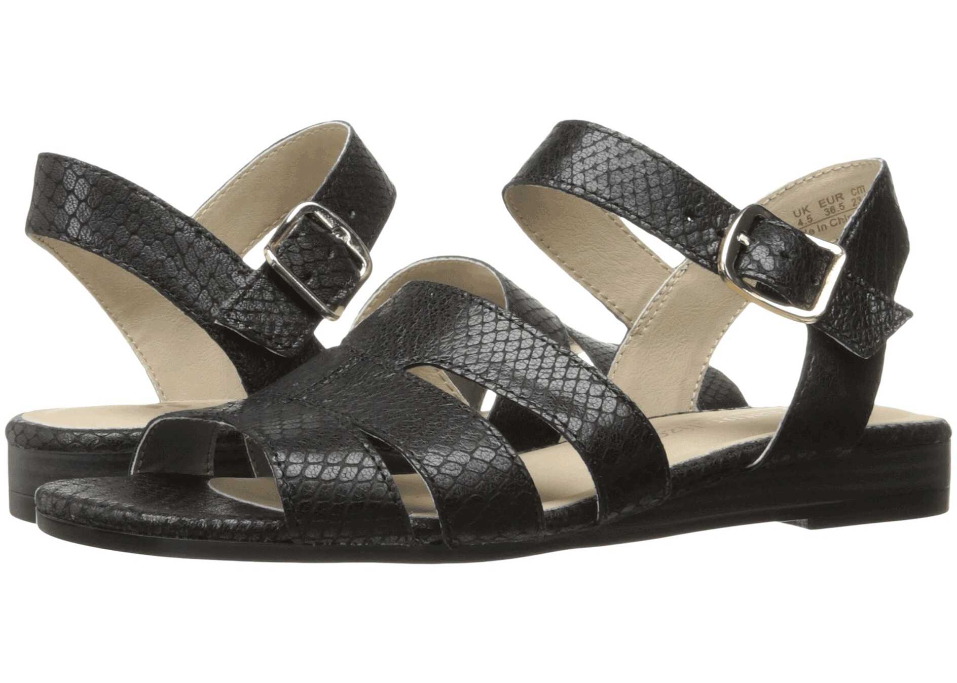 Sandala Naturalizer Kaye Black Snake Embossed Leather