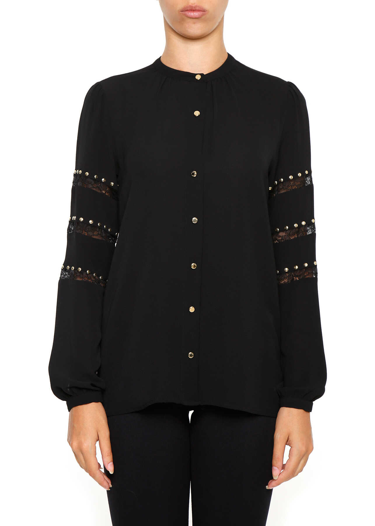 Camasa Michael Kors Blouse With Lace Inserts BLACK