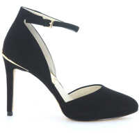 Pantofi cu Toc Georgia Ankle Strap Michael Kors Black Suede Decolleté Femei