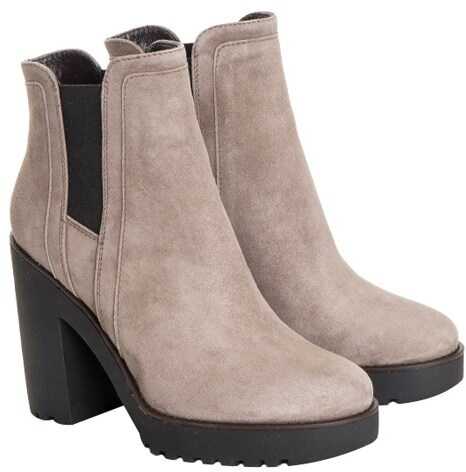 Gheata Hogan Suede Ankle Boots Beige