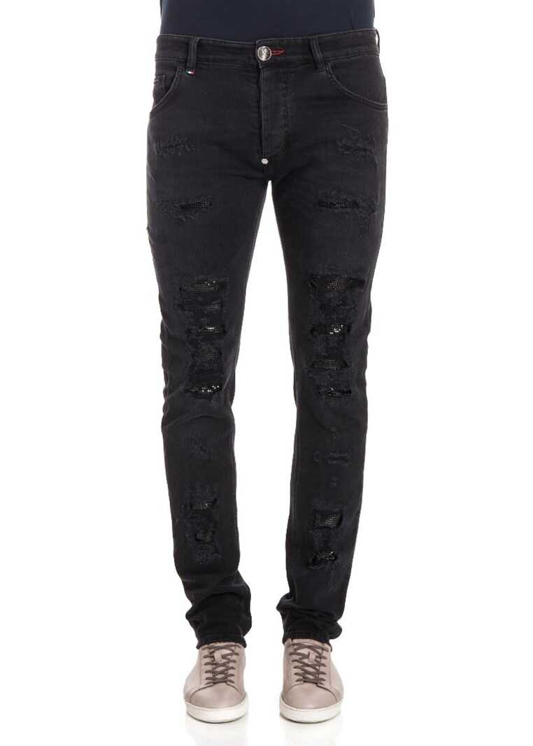 Blug Philipp Plein 5 Pockets Cotton Jeans Black