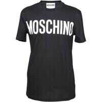 Tricouri Moschino Black T-Shirt With White Logo Print