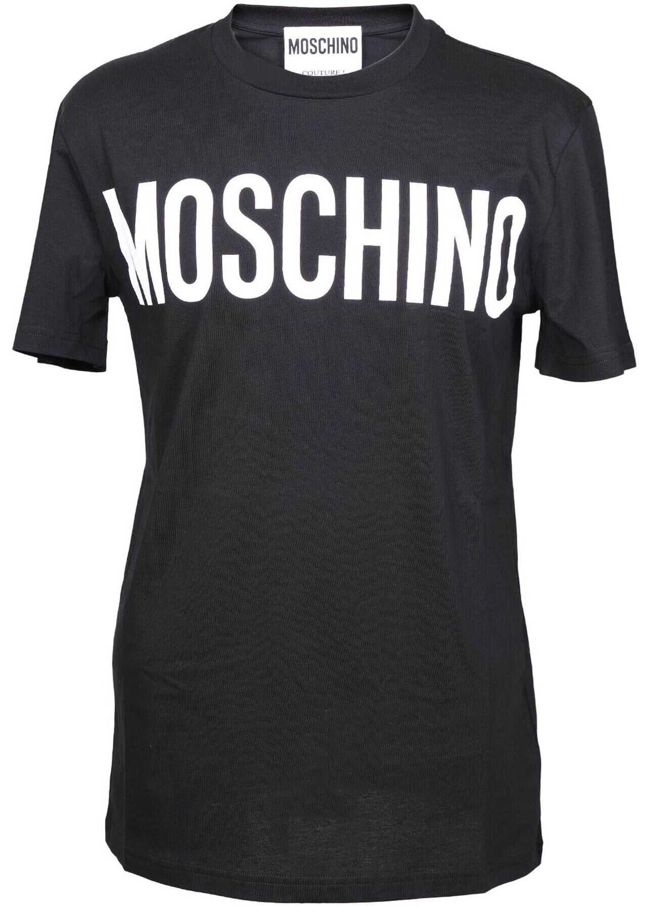 Moschino Black T-Shirt With White Logo Print Black