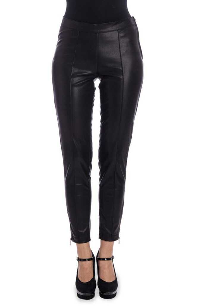 Colant Twin-set Simona Barbieri Eco-Leather Leggings Black
