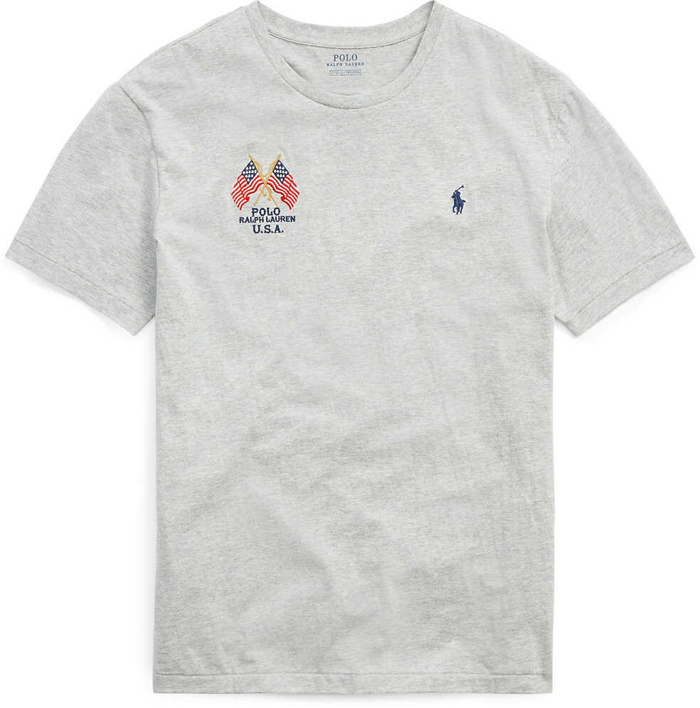 Bluza Ralph Lauren Embroidered Cotton T-Shirt* Spring Heather