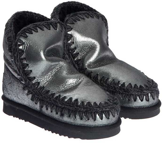 Mou Eskimo 18 Ankle Boots In Metallic Black Metallic