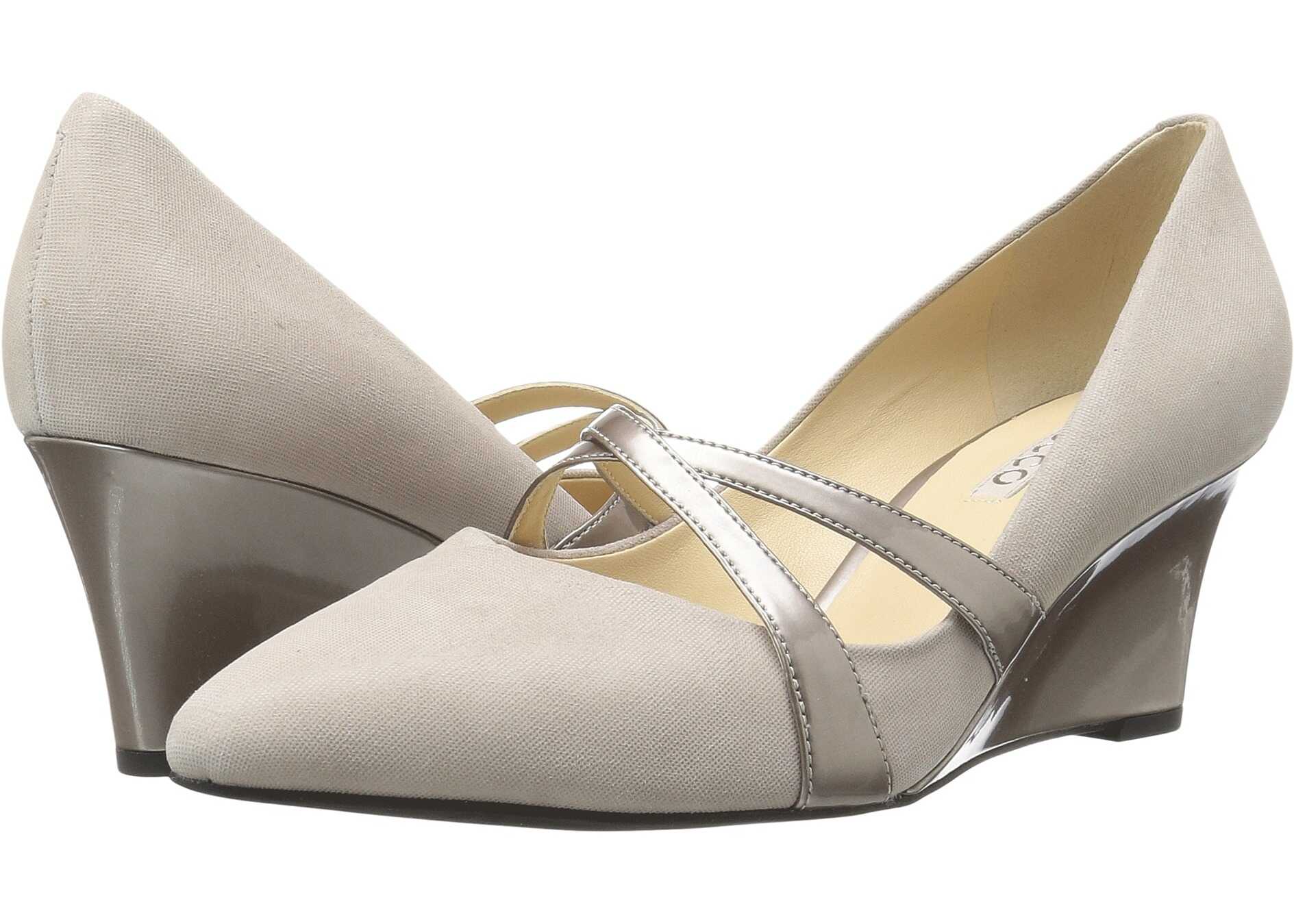 Pantof ECCO Belleair Wedge Oyester/Oyester Metallic