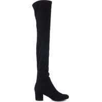 Ghete & Cizme Isaac Black Elastic Alcantara Boots Femei