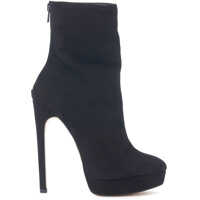 Ghete & Cizme Black Suede Leather Ankle Boots Femei