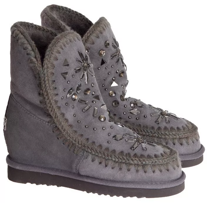 Gheata Mou Leather Boots Gray