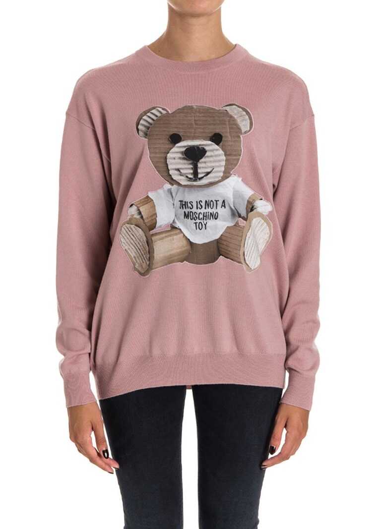 Pulover Moschino Wool Sweatshirt Pink