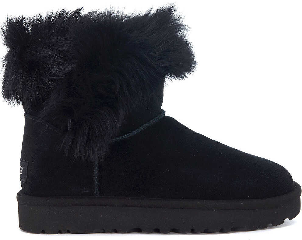 Gheata UGG Milla Ankle Boots In Suede And Tuscan Sheepskin Leather Black