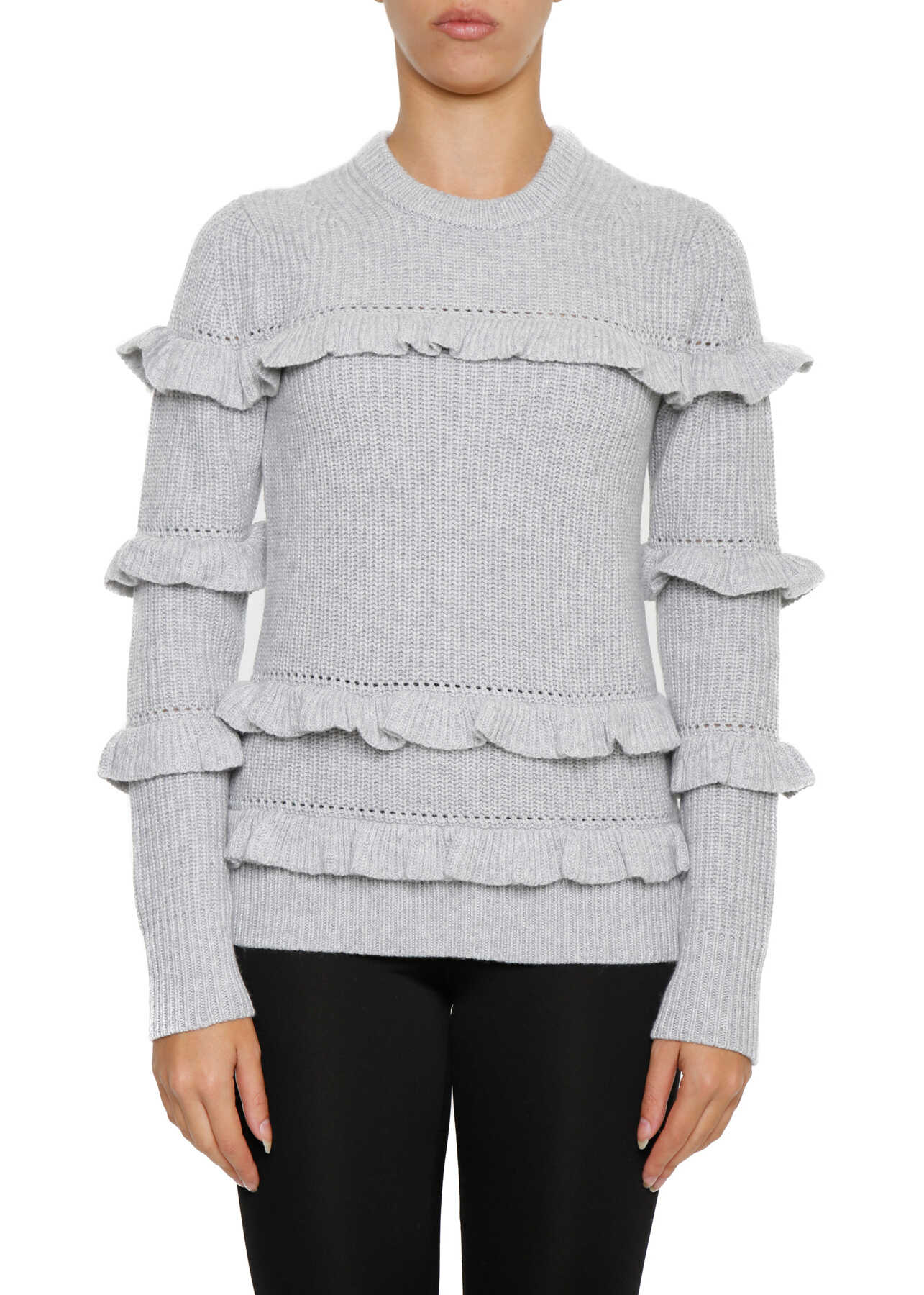 Pulover Michael Kors Ruffled Pull PEARL