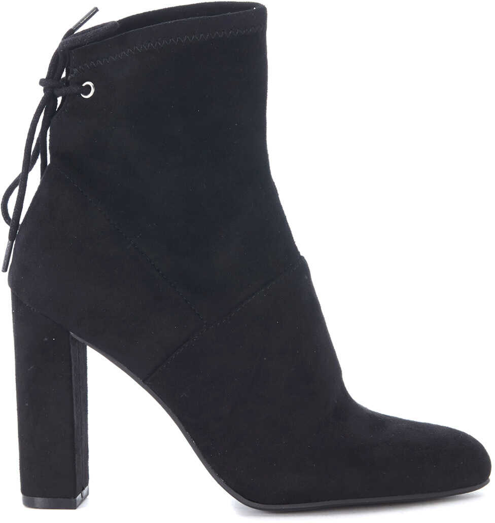 Gheata Steve Madden Enact Black Suede Leather Ankle Boots Black