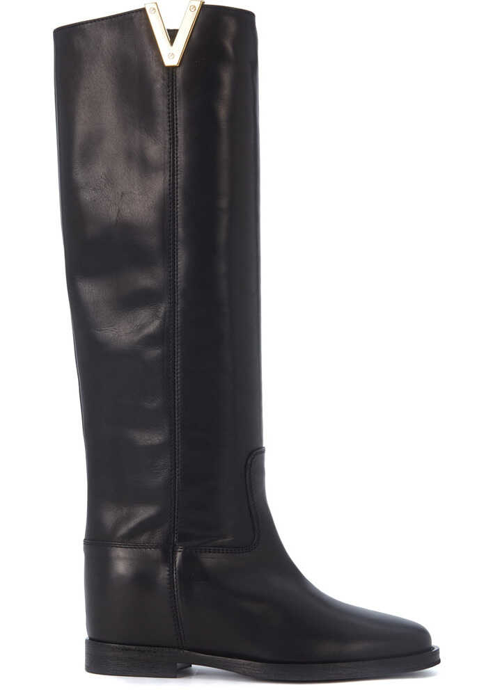 Gheata Via Roma 15 Stivale Via Roma 15 In Pelle Liscia Nera Black