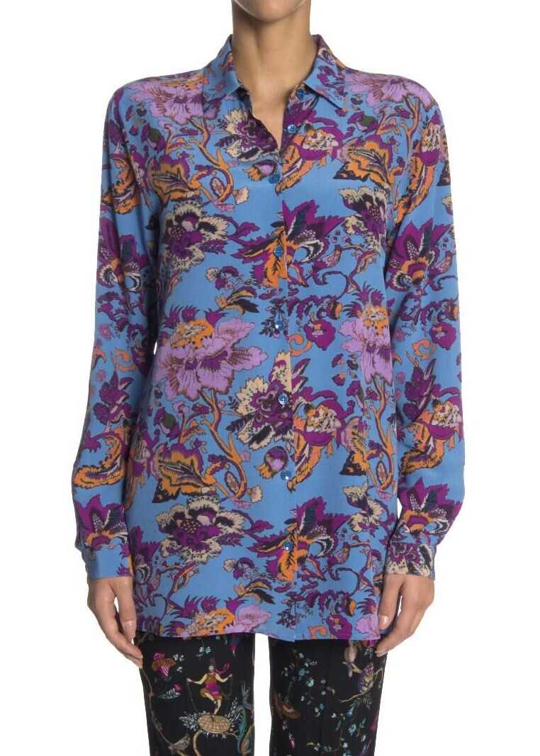 Camasa ETRO Silk Shirt Light Blue