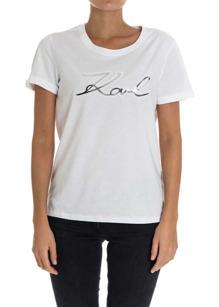 Tricou Karl Lagerfeld Ikonik Karl Pocket Tee White