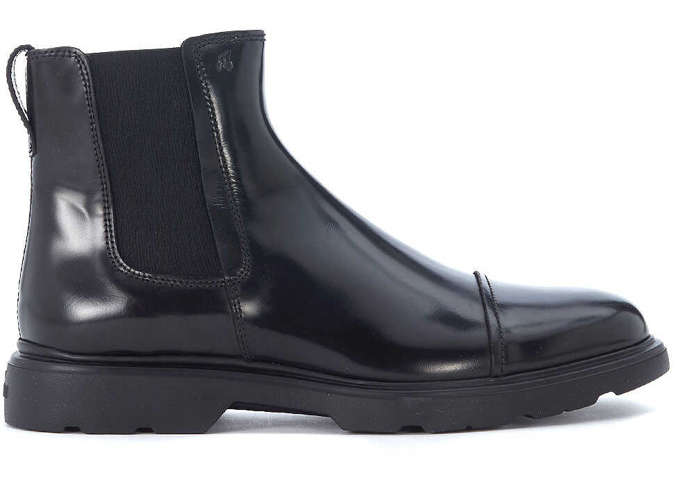 Gheata Hogan New Route Chelsea H304 Black Leather Beatle Black
