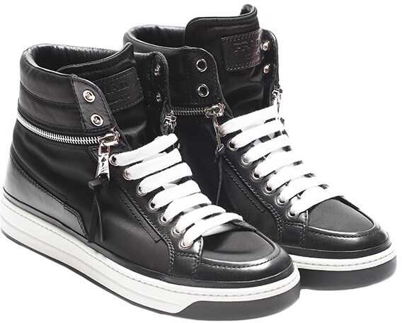 Tenis Prada Leather Sneakers Black