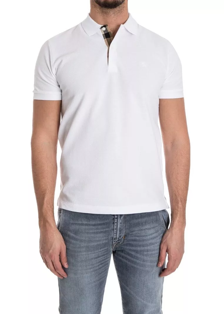 Tricou Burberry Cotton Polo White