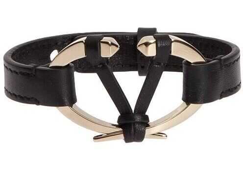 Bratara Valentino Garavani Leather Bracelet Black