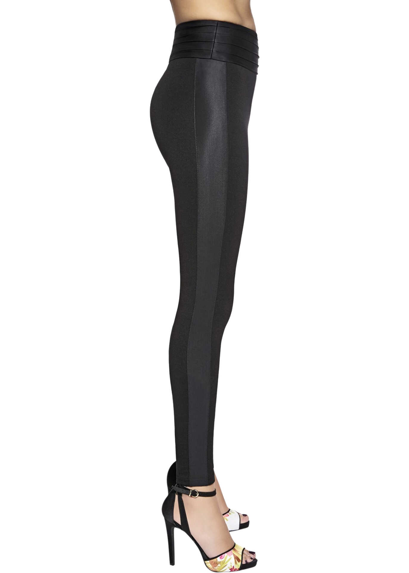 Colant Bas Bleu Carla Woman's Push Up Leggings In Black Color Black