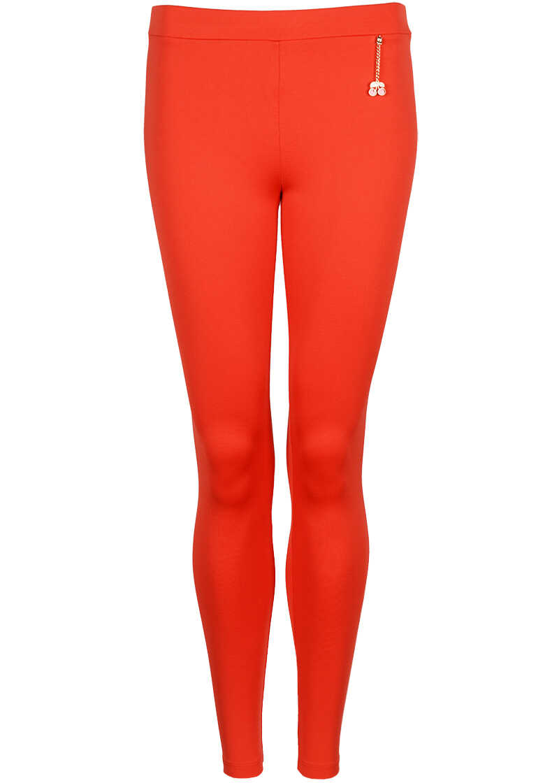 Pantalon Elisabetta Franchi Legginsy Czerwony