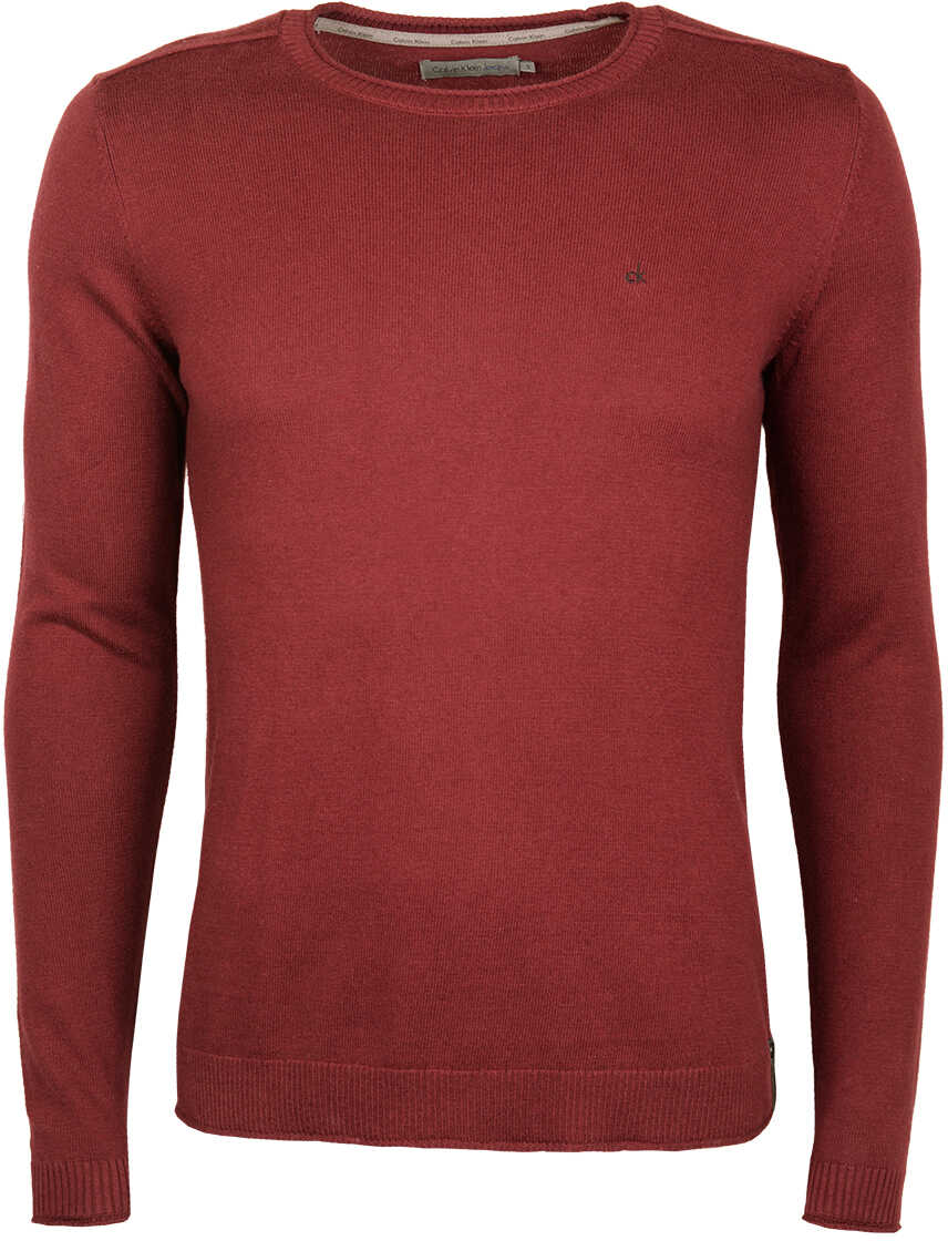 Pulover Calvin Klein Jeans Sweter Bordowy