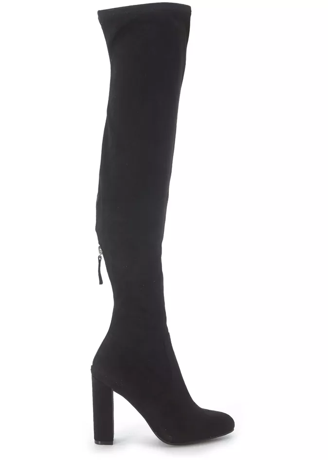 Gheata Steve Madden Emotions Black Micro Suede Boots* Black