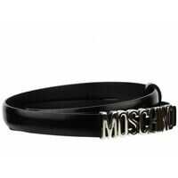 Curele Black Belt With Silver Moschino Logo Femei