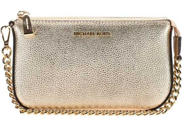 Michael Kors Golden Leather Clutch Bag Gold