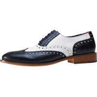 Pantofi Handcrafted Gatsby Brogues In Black White Barbati