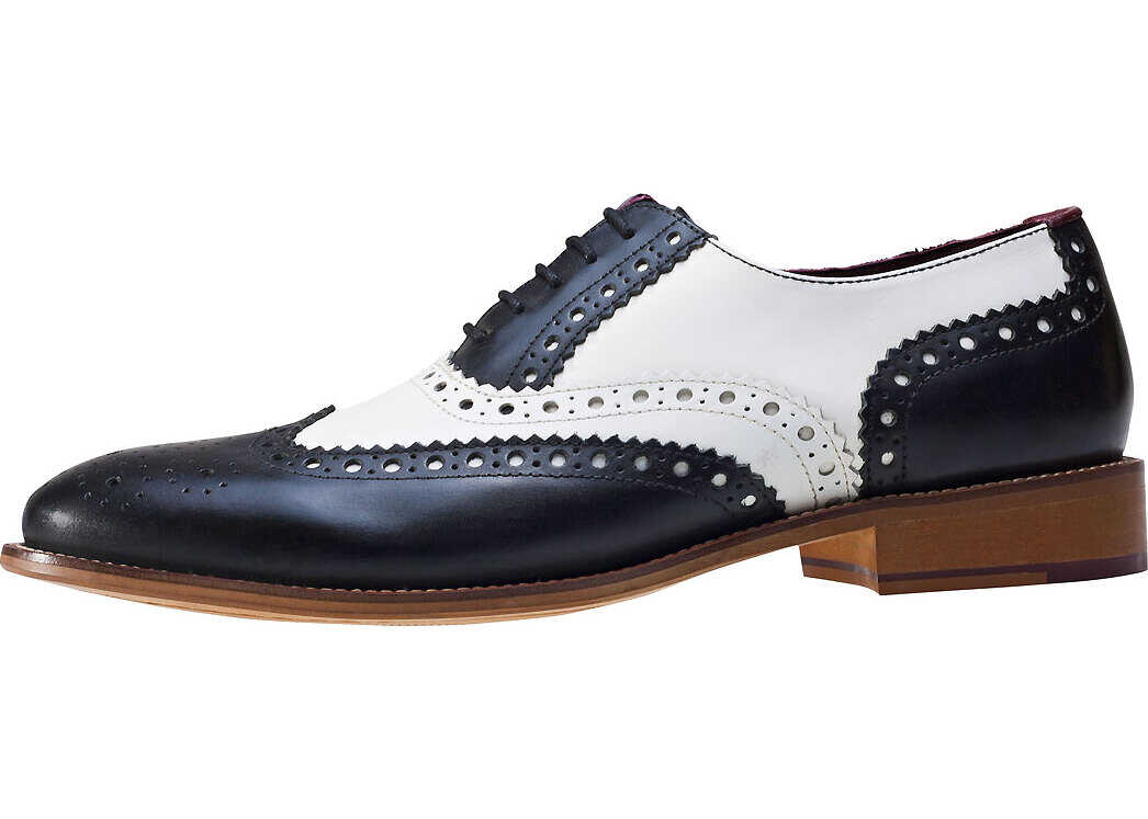 London Brogues Handcrafted Gatsby Brogues In Black White Black
