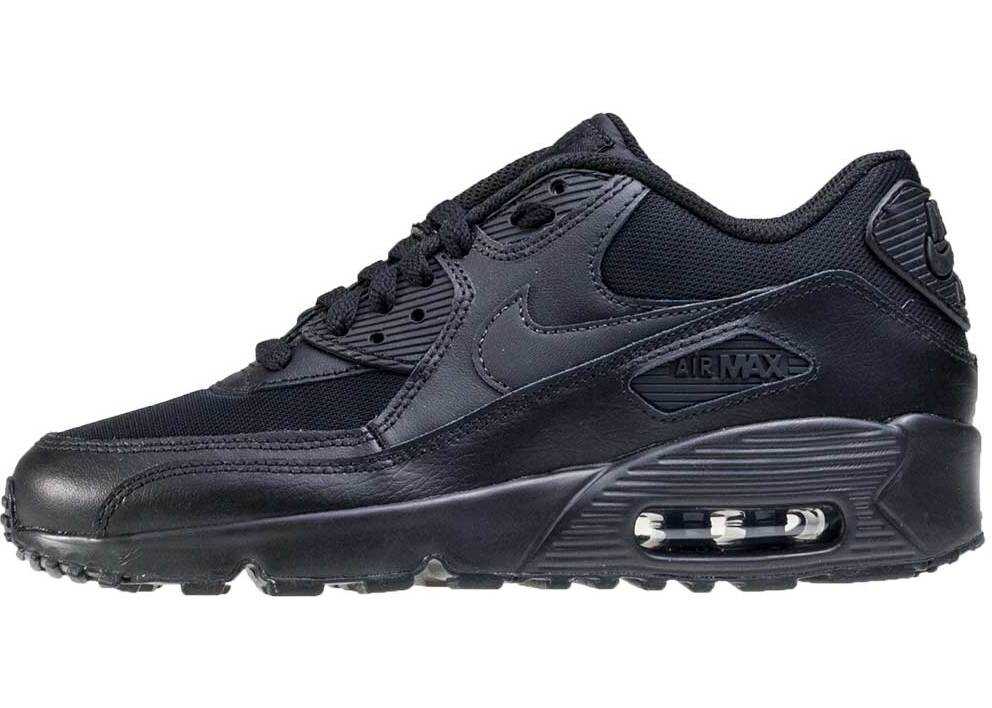 Tenis Nike Air Max 90 Gs Kids Trainers In Black Black Black