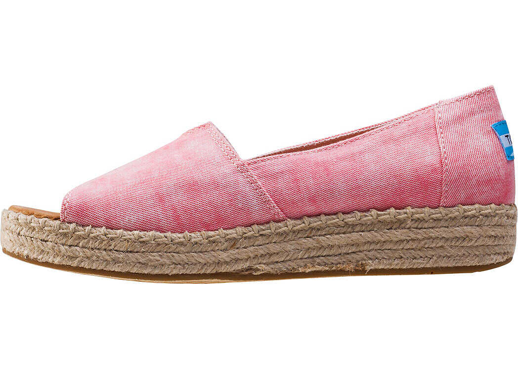 TOMS Platform Alpargata Espadrilles In Coral Red