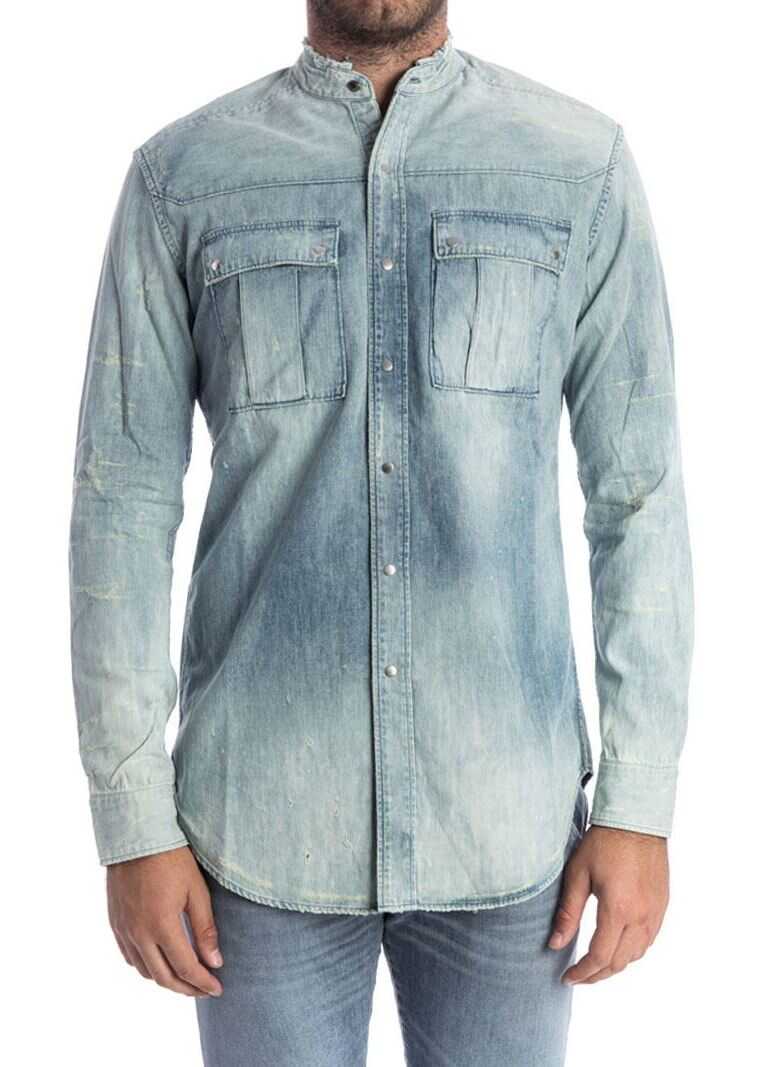 Camasa Balmain Denim Shirt Light Blue