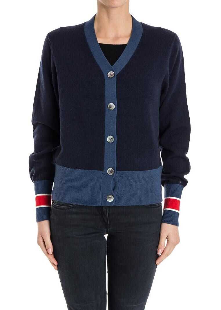 Pulover Tommy Hilfiger Wool Cardigan Blue