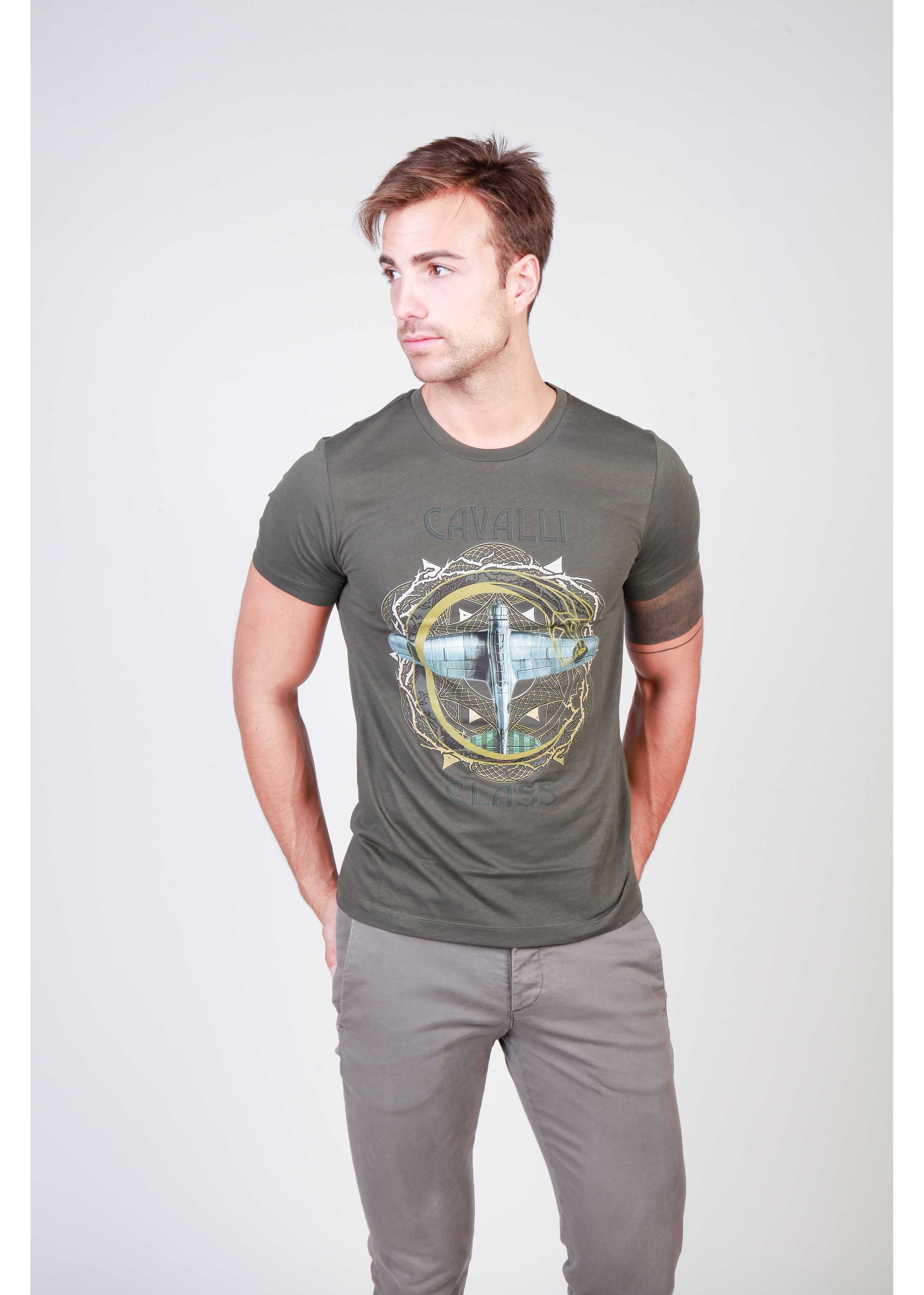Tricou Cavalli CLASS B3Jqb70836598_0114_8 Green