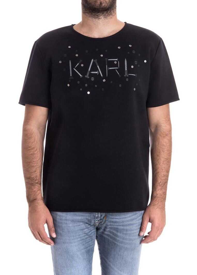 Tricou Karl Lagerfeld Neoprene T-Shirt Black
