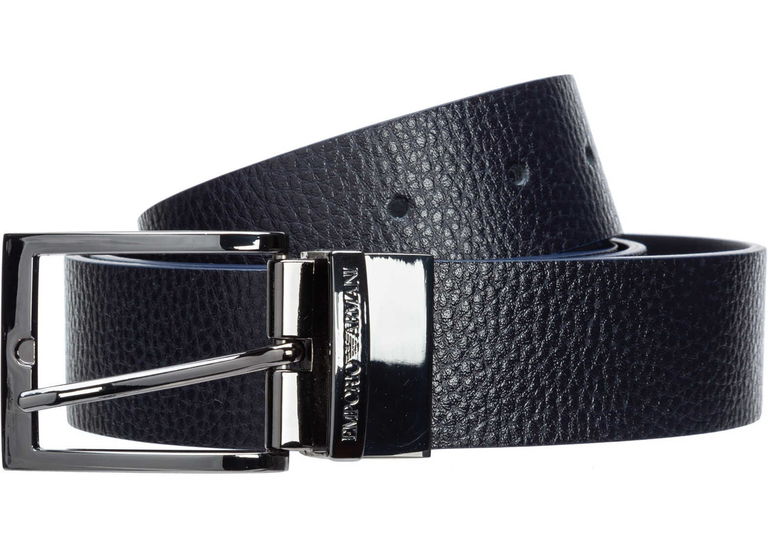 Emporio Armani Leather Belt Blue