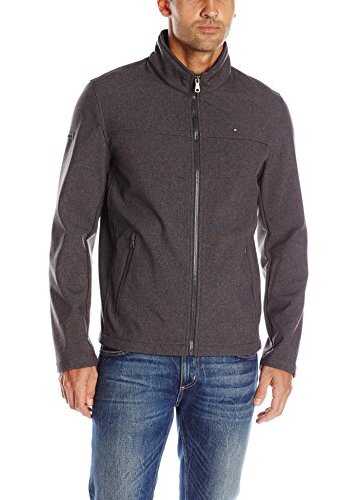 Geaca Tommy Hilfiger Men's Soft-Shell Classic Zip-Front Jacket Heather Charcoal