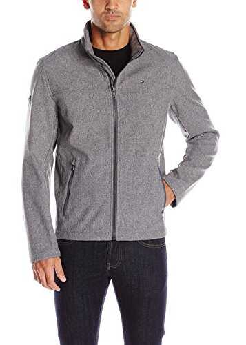 Geaca Tommy Hilfiger Men's Soft-Shell Classic Zip-Front Jacket Heather Grey