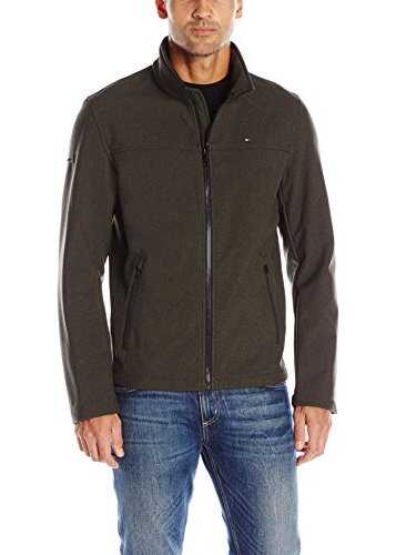 Geaca Tommy Hilfiger Men's Soft-Shell Classic Zip-Front Jacket Heather Olive