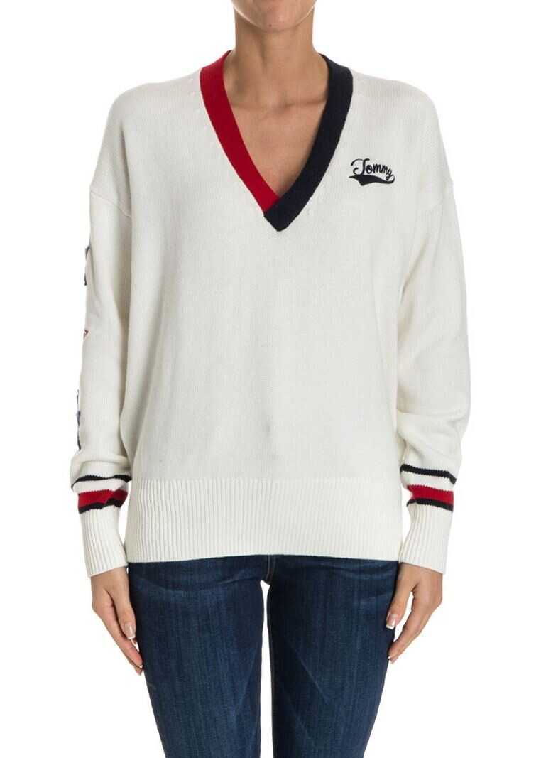 Pulover Tommy Hilfiger Cotton Blend Sweater* White